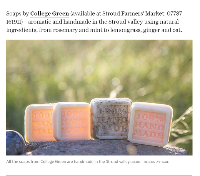 College Green soaps are recommended by The Telegraph