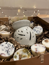 College Green wax warmer gift set: a ceramic wax warmer with tree of life design and six fragranced wax melts infused with dried flowers
